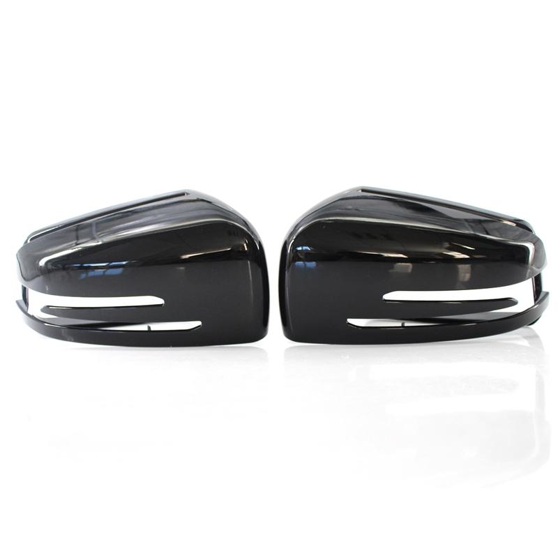 1 Pair Door Mirror Covers Side Mirror Caps For Mercedes-BENZ C E S GL Class W204 W212 W221 CLA GLA 2009-2013 Gloss Black-M53K
