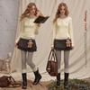 UNIFREE American Retro Pleated A-Line Mini Skirt