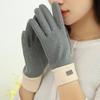 Women Autumn Winter Keep Warm Touch Screen Thin Plus Cashmere Solid Simple Style Gloves Cycling Drive Fashion Elegant Windproof