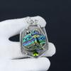 Concha de Abulón, Colgante de Gema Peridoto, Gema de Concha de Abulón Natural Hecho a Mano Plata de Ley 925 Colgante de Concha de Abulón Para Mujeres Colgante Para Regalos