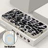 Graue Leopardenmuster Magnetische Handyhülle Für iPhone 17 16E Air 16 15 14 13 12 Pro Max 11 Für Magsafe Kabelloses Laden Weiche Hülle