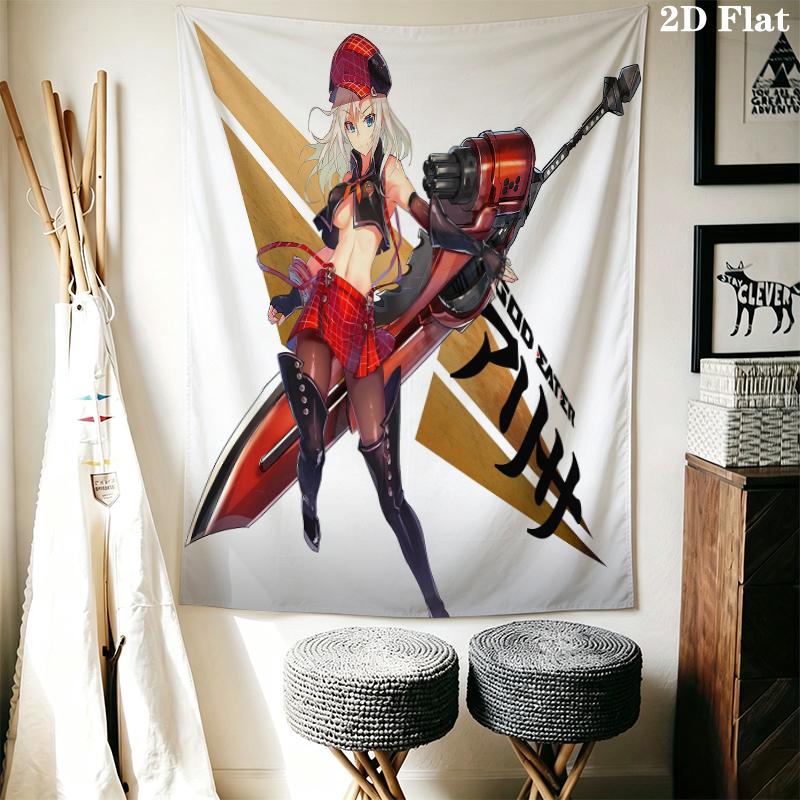 God Eater Wall Tapestry Aesthetic Wall Hanging Printed Fabric Blanket Decorative Tapestries for Bedroom Living Room Home Decor