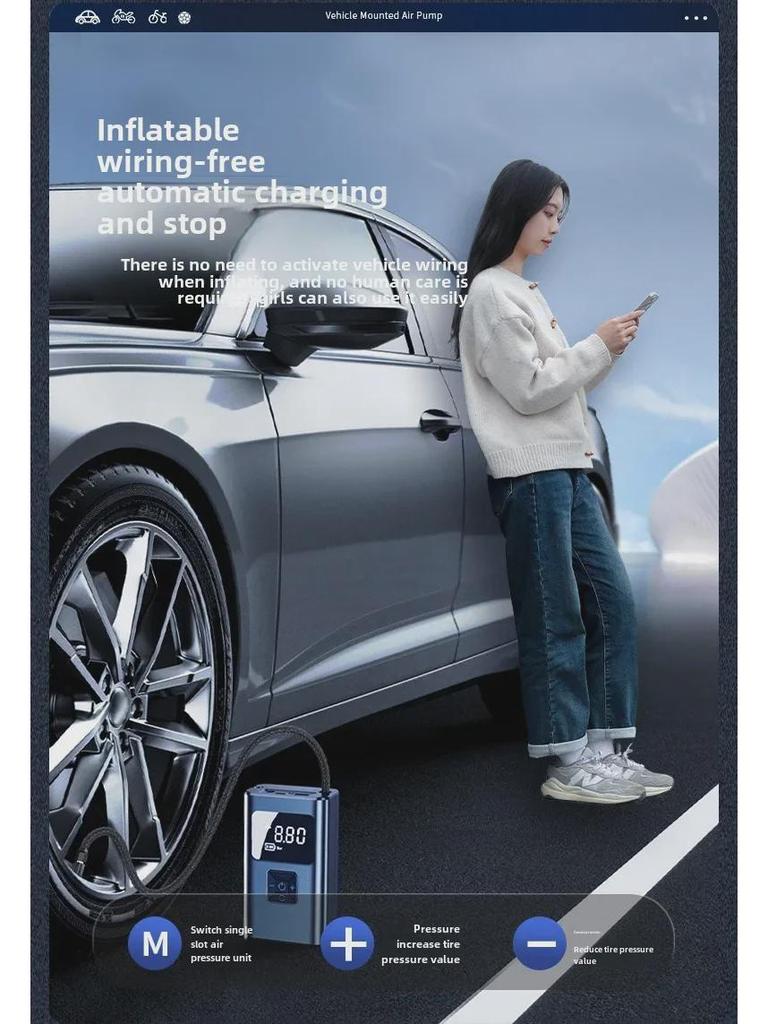 Tragbare Drahtlose Digitale Auto-Reifenluftpumpe