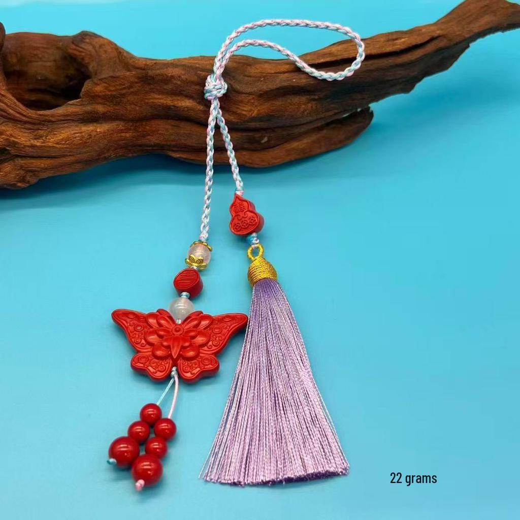 Authentischer Roter Sand Pixiu Drache & Phönix Anhänger: Sieben-Sterne-Schwert Kürbis Stil Auto- & Taschenhänge-Deko