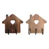 Decorative Wooden Key Hanger Wall-Mounted Key Storage Rack with Hooks House Shaped Entryway Decoration Coat Organizer