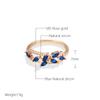 New Blue Natural Zircon Ring For Women Trendy  Rose Gold Leaf Ring Romantic Vintage Wedding Jewelry Fashion