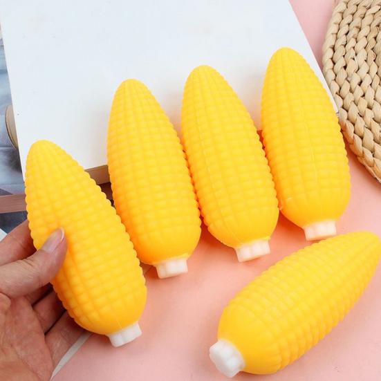 Simulated Corn Squeeze Toy Realistic Fake Corn Stress Relief Toy Office Desk Stretchy TPR Corn Fidget Toy Party Favors