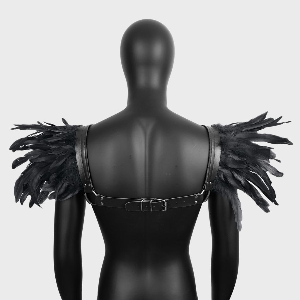 Feder Leder Schal, Herren Umhang, Party Rollenspiel, Nachtclub Auftrittskostüm, Halloween Kostüm, Ball Dekorationsrequisiten