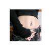 Stainless Steel Puncture Belly Button Buckle Dolphin Love Inlaid Diamond Pendant Belly Navel Ring Belly Dance Accessories Umbilical Nail