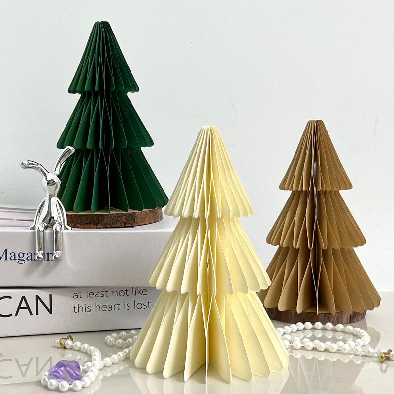 Creative Honeycomb Folding Christmas Tree Tabletop Ornament