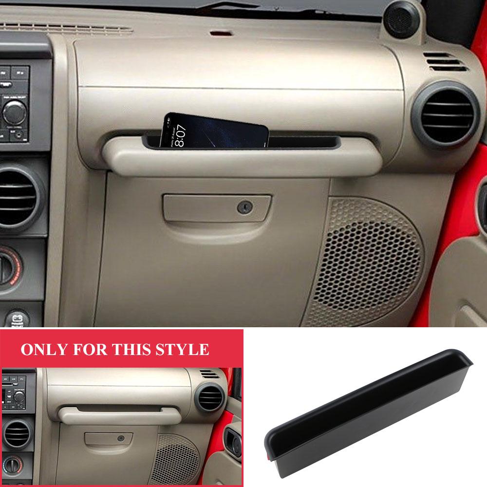 For Jeep Wrangler JK 2007-2010 LHD Car Passenger Storage Tray Organizer Grab Handle Accessory Box Door Interior Accessories