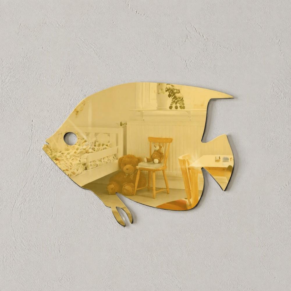 3D Effect Fish School Wall Sticker Mirror Finish Removable Adhesive 3D Fish Wall Art Tile Decal Style Under The Sea Theme