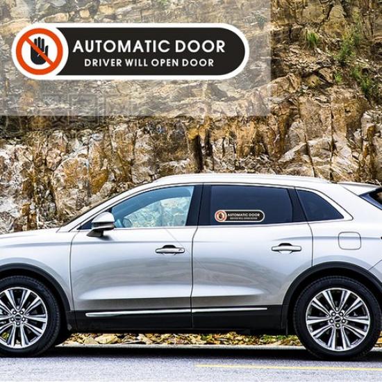 Automatic Door Sticker Driver Will Open Door Sign 4.9 X 1.2 Inch Self Adhesiv