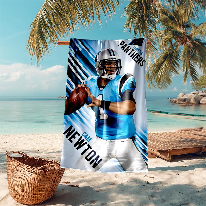 Proof Beach Towel with Carolina Panthers Pattern - Soft,absorbent,quick-drying,machine Washable - Perfect for Swimming,camping,bathing
