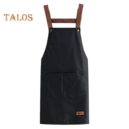 Adjustable Bib Apron with Pockets Waterproof Oil-Proof Stain-Proof Cooking Kitchen Aprons for Adults Men Women Chef