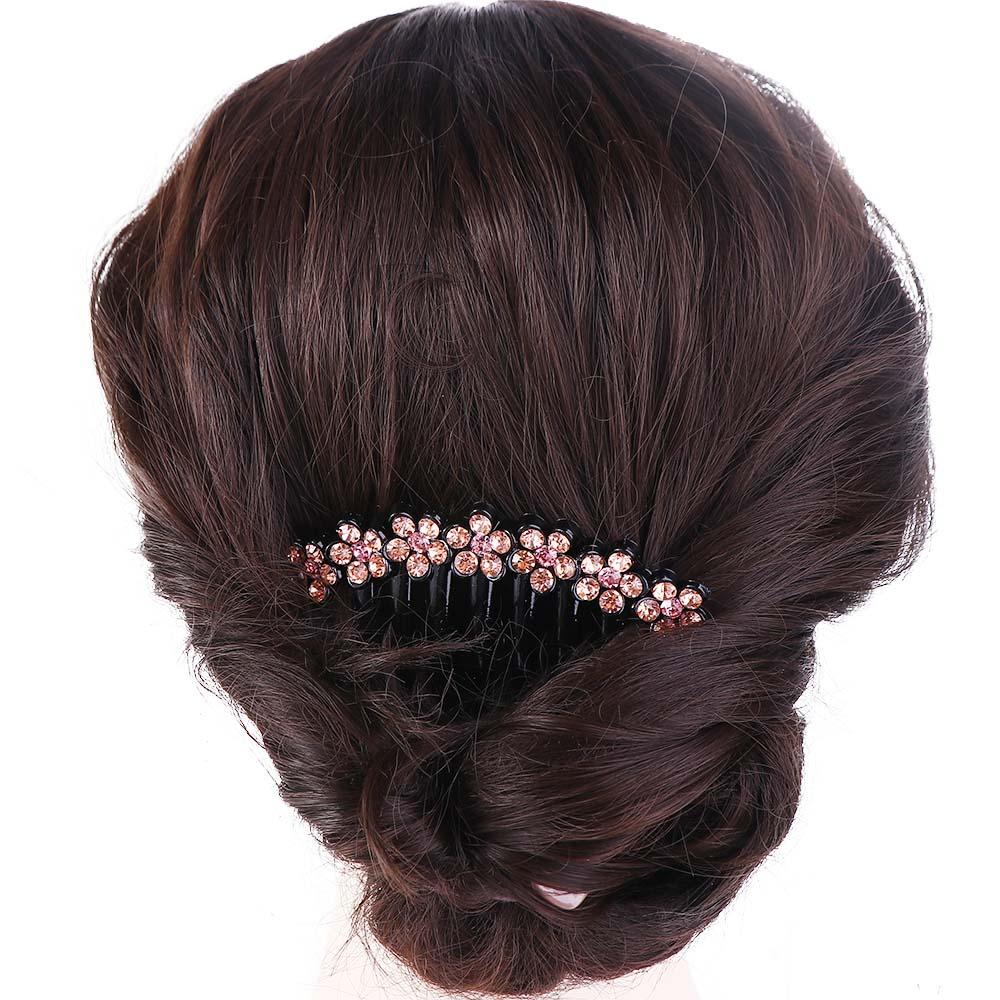 Rhinestones Ponytail Holder Women Hair Comb Mother Headwear Korean Barrettes Crystal Hair Clips