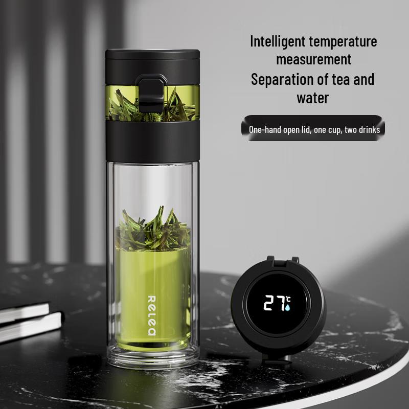 RELEA Smart Temperature Double-Wall Tea Infuser Glass