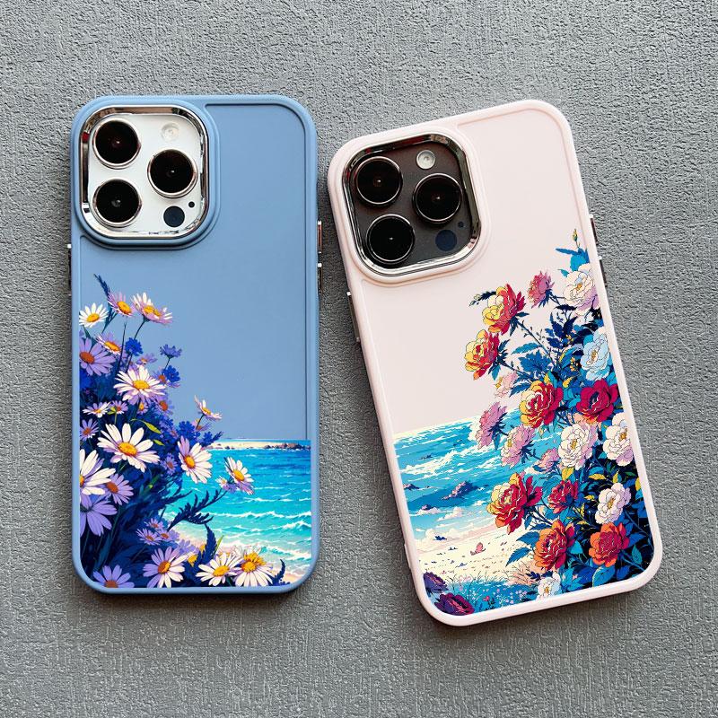 Summer Daisy Flower Phone Case for IPhone 11 12 13 14 15 Pro Max 15 14 8 7 Plus SE 2020 XS X XR Shockproof Silicone Back Cover