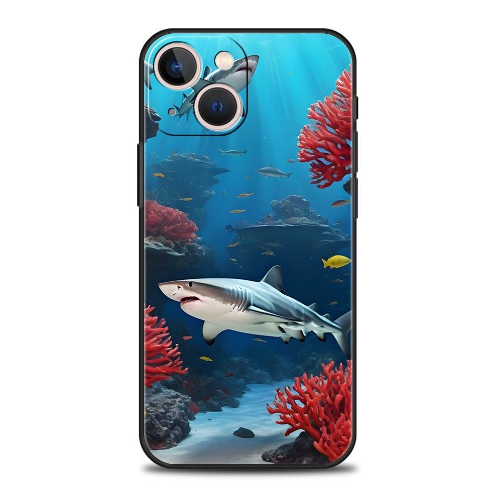 Haifisch Handyhülle Für iPhone 17 Air 16 Plus 13 15 14 12 11 Pro MAX 7 8 SE Weiche TPU Stoßfeste Hülle Funda