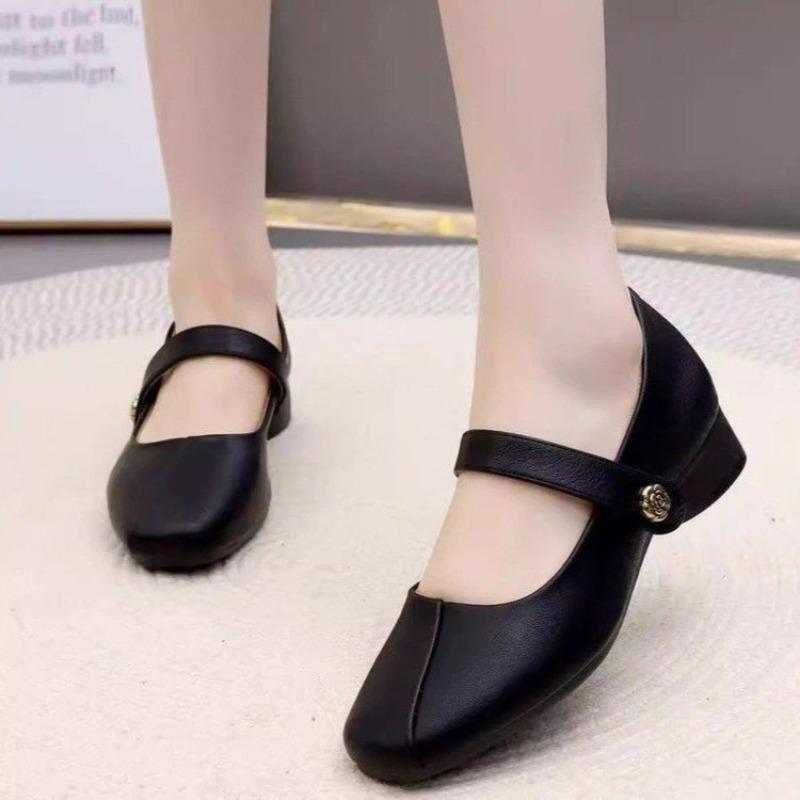 Retro Mary Jane Shoes Women's Autumn New Models with Skirts Gentle Small Leather Shoes Commuter Shoes