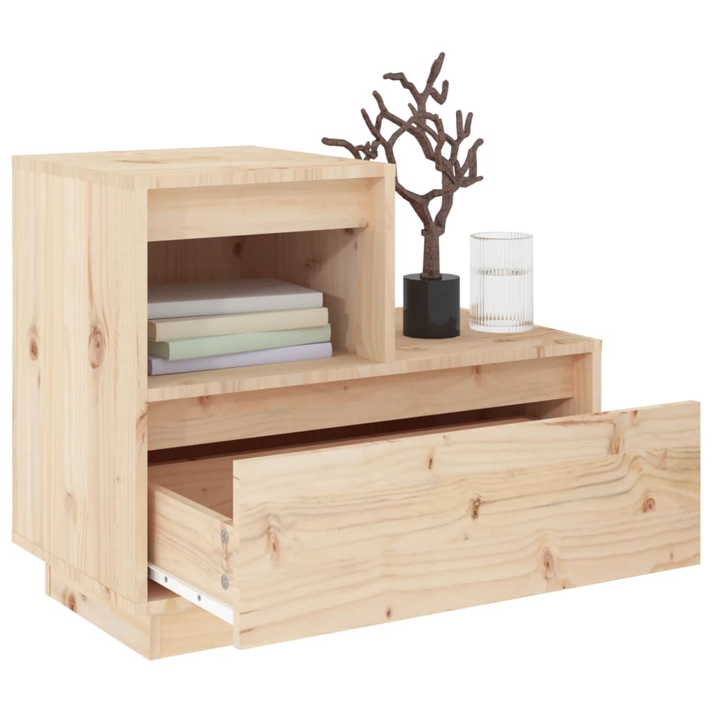 Vidaxl Szafka Nocna, 60X34X51 Cm, Lite Drewno Sosnowe