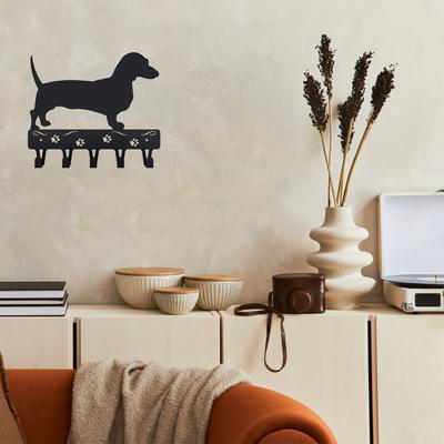 1pc Wall Iron Crafts Key Rack Dog Leash Hanger - 9 Inch Wide/6x5 Inch Metal Wall Art Hook for Wall Hanging Key Holder