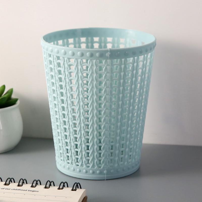 

Настільний міні-сміттєвий бак Ротанговий візерунок. Порожнистий сміттєвий бак. Контейнер для сміття для автомобілів, будинків, офісів синій