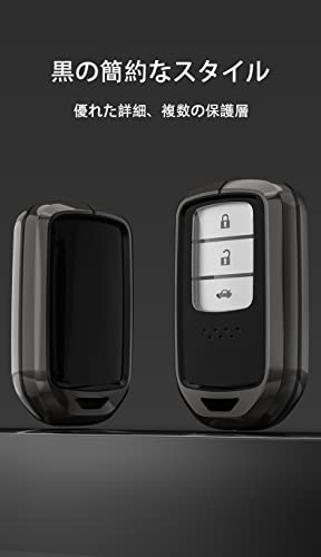 HONDA Etui na kluczyk, Etui na kluczyk z TPU, Metalowa torba na kluczyk ze stopu cynku, Kompatybilne z 2015-Up Civic, Accord, Fit, Pilot, CR-V, Odyssey, itp., Pokrowiec, Łatwy I