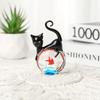 Home Decor Mini Pocket Fish Ornaments Living Room Desktop Glass Fish Black Cat Ornaments  Cute