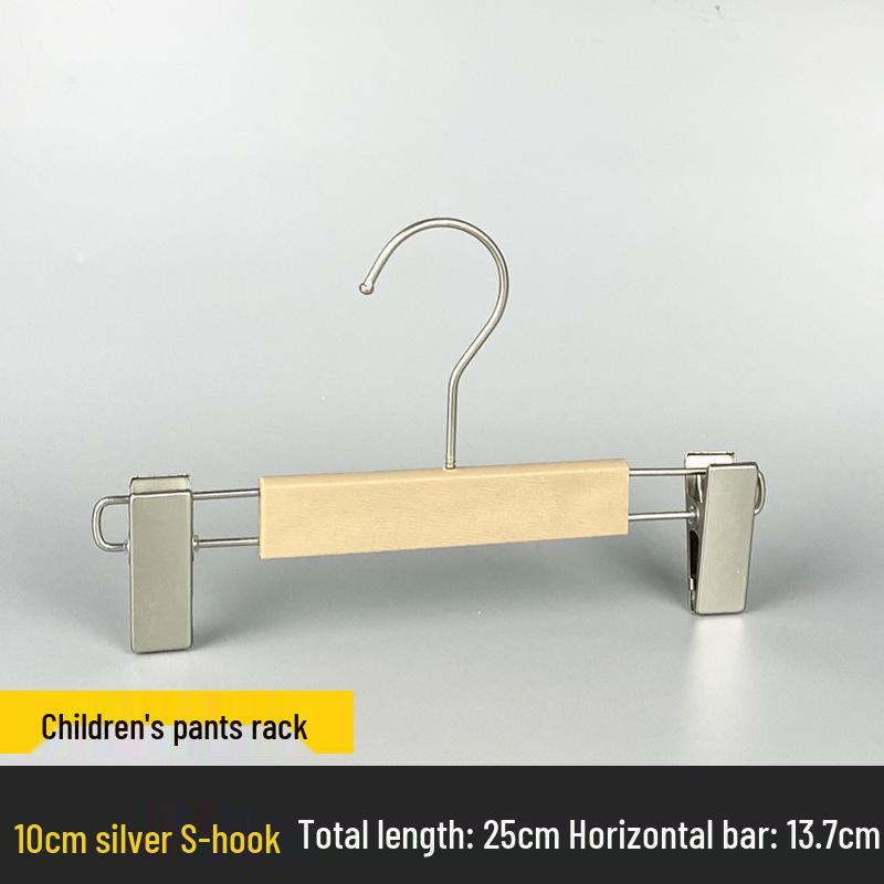 Children's Non-slip Hanger: Plastic Imitation Wood, Black & White, Unpainted Wood Color, No-mark Pants Rack