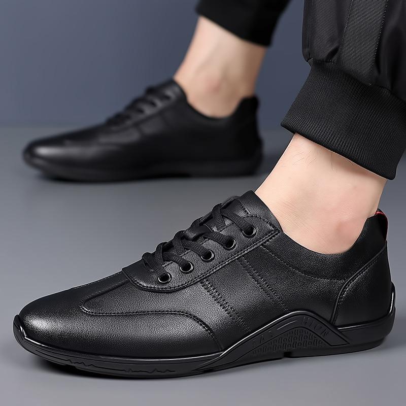 Printemps et automne cuir de vache Doudou chaussures chaussures décontractées de conduite pour hommes semelle souple affaires outillage polyvalent chaussures de planche chaussures en cuir hommes