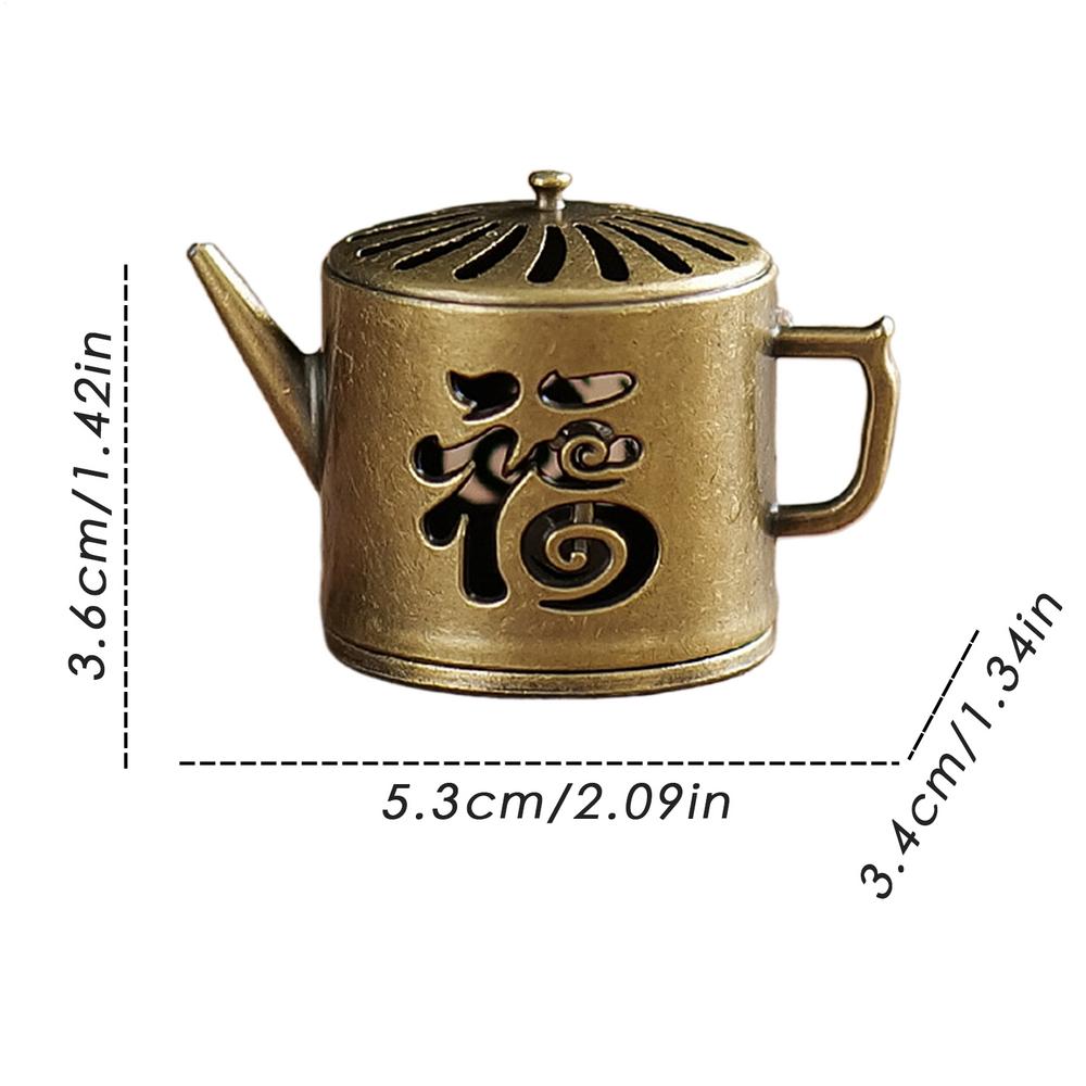 Zinc Alloy Incense Burner Holder Hollow Incense Purify Air Scent Diffuser Tool for Meditation Room Kitchen Bedroom Tea Room