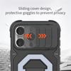 For iPhone 16 Pro Case Compatible with MagSafe PC+TPU Kickstand Phone Cover with Lanyard