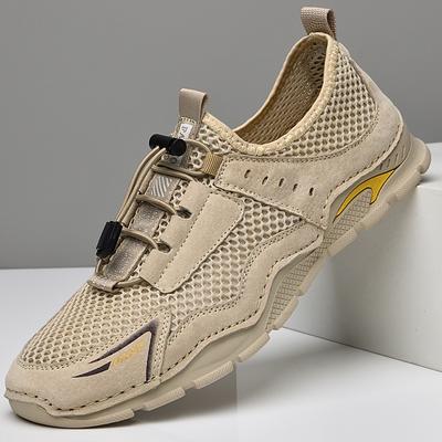High-quality Men Sneakers Summer Mesh Breathable Casual Walking Shoes Lace-Up Flat Comfort Walking Running Shoes Tennis Shoes