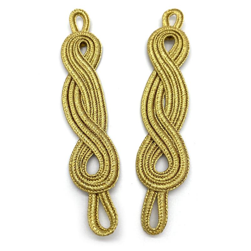 1pcs Gold Chinese Knot Button Embroidery Closure Retro Applique for Clothing DIY Accessories
