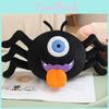 Black One Eyed Spider Plush Toy Realistic Creepy Halloween Gift For Kids 25cm