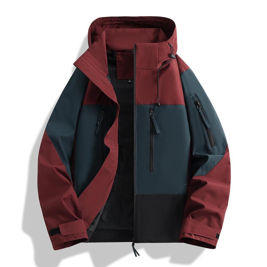 New Women's Windproof Waterproof Hooded Jacket for Mountaineering - Breathable, Wear-Resistant, and Loose-Fit 