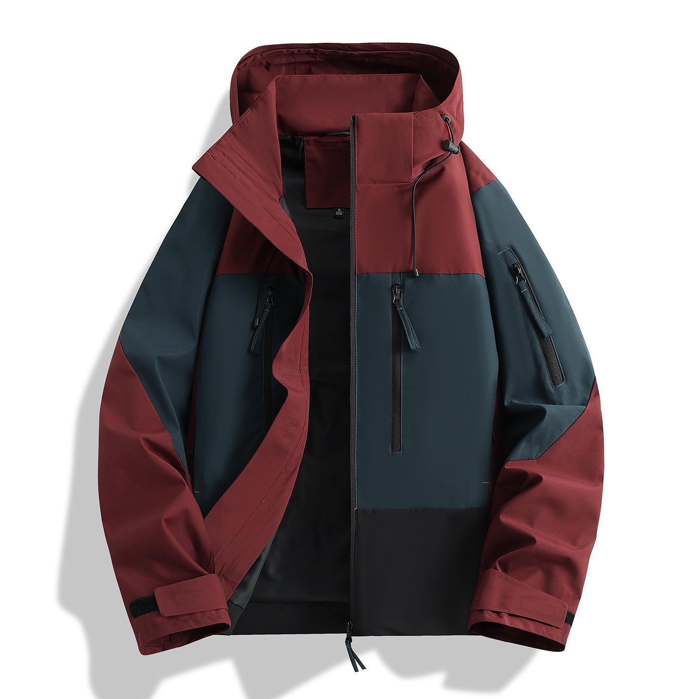 

New Women s Windproof Waterproof Hooded Jacket for Mountaineering - Breathable, Wear-Resistant, and Loose-Fit 6XL