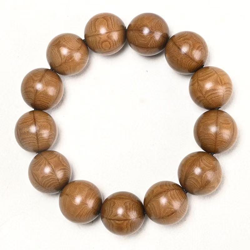 Handcrafted Six-Lobed Dragon Wood Buddhist Beads Rosary, 20mm