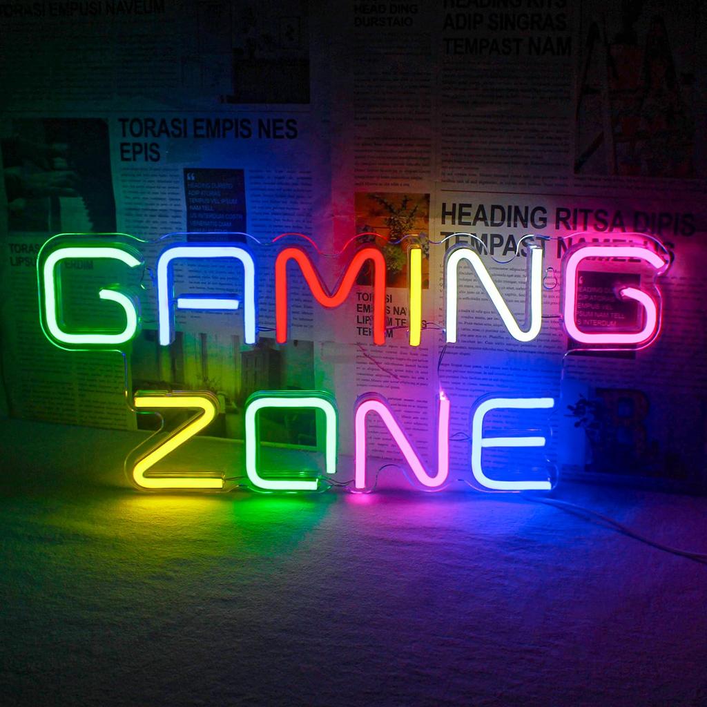 Game Room Neon Signs For Wall Decor USB Powered Colorful Neon LED Lights For Gaming Zone Party Bedroom Light Up Sign Gamer Gifts