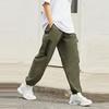 Li-Ning Sports Life Series Solid Color Cuffed Loose Casual Pants Unisex Bottoms Army-Green AKXS855-2