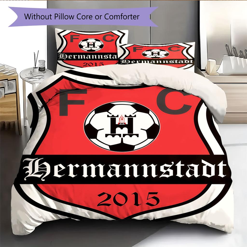 FC Hermannstadt Bedding Quilt Set Quilt Cover Pillowcase Home Decoration Birthday Gift (1 * duvet cover + 2 * pillowcase, without core)