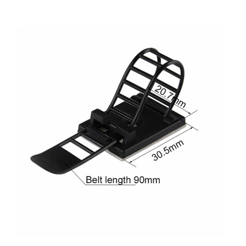 10/20 st buntbandsfäste Justerbara klämmor Självhäftande rem Fixhållare Plast Nätverkskabel Nätsladd Bil Organizer Clamp