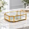 Geometric Glass Jewelry Storage Box Transparent for Dresser, Countertop