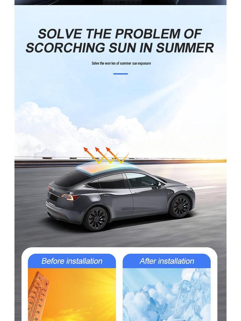 Tesla Model Y Sunshade Skylight Heat Insulation Roof Accessory
