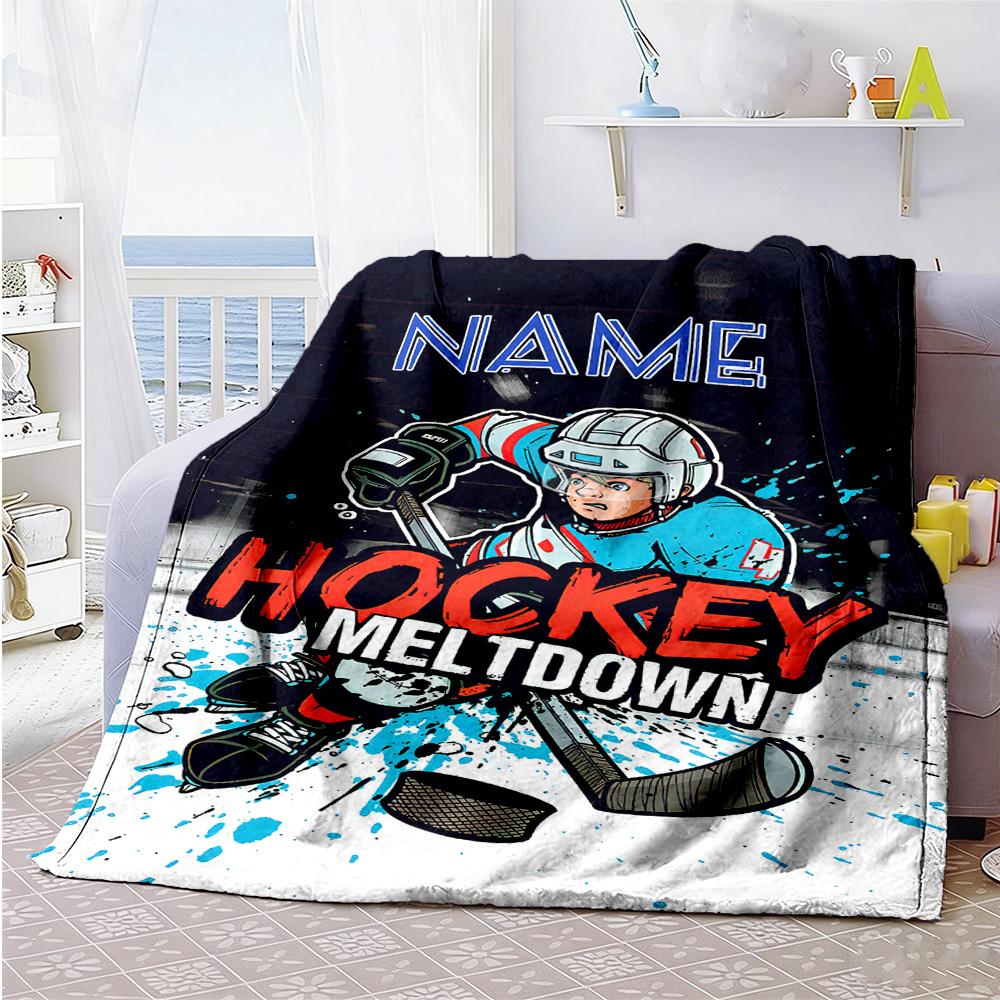 Hockey5588 Customize Your Name Blanket Throw Customizable Blanket Ultra-Soft Suitable for Office Chair Nap Couch Picnics Four Seasons Multipurpose