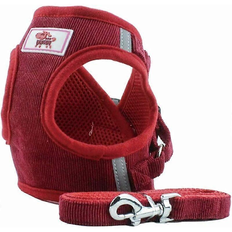 Dww-(XS, Red) Soft Mesh Fabric Training Harness Vest for Dogs, Cats, and Small Animals