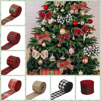 Rødt Svart Rutete Linstoffbånd Imitert Linstoff Rutete Bånd Jul Rutete Bånd Gaveinnpakning