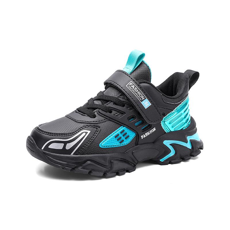 Lightweight Boys' Leather Running Shoes, Ages 6-12, Spring/Autumn