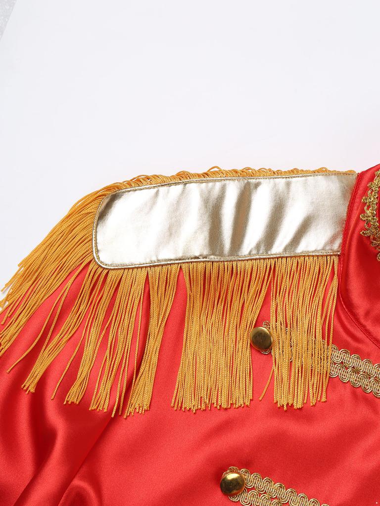 Men's Halloween SGT Sergeant Pepper Costume Jacket Marching Band Rock Man 60s Satin Cardigan Coat